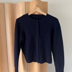 Classic Navy Wool Cardigan
